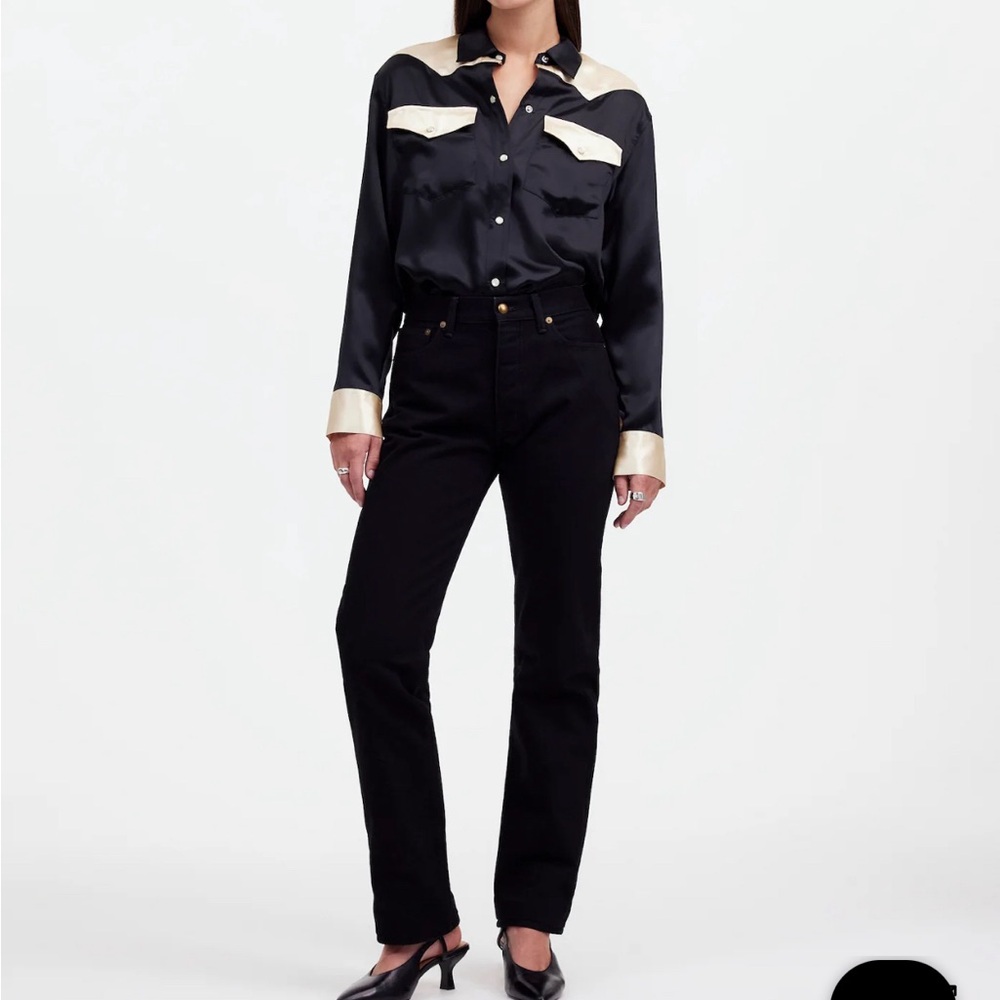 NWT Alexa Chung for Madewell High-Rise Straight Jean in Outridge Wash